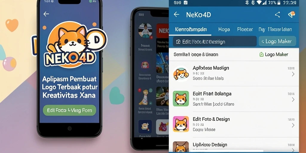 Antarmuka NEKO4D yang menampilkan berbagai fitur untuk membuat logo.