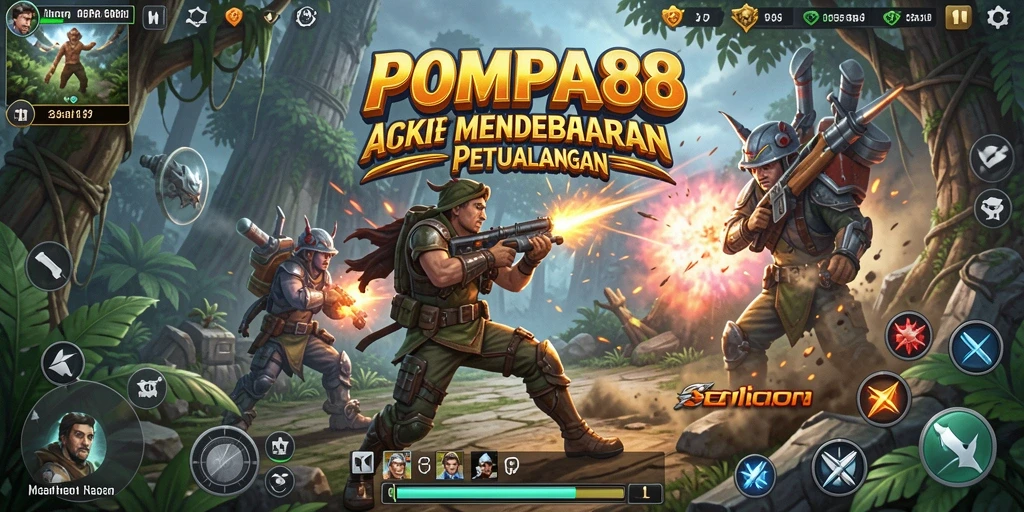 Antarmuka seru POMPA88 dengan aksi mendebarkan dan karakter unik.