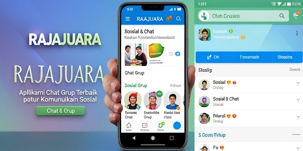 Tampilan antarmuka aplikasi RAJAJUARA dengan fitur Chat Grup yang menarik.