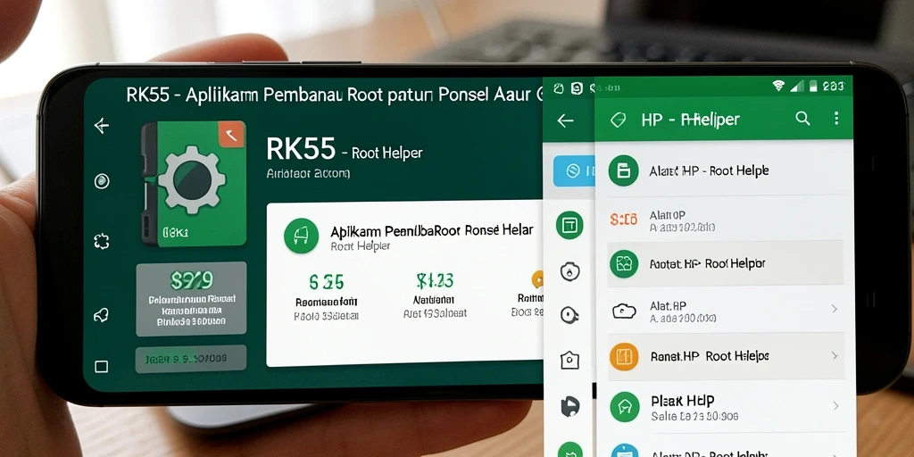 Tampilan antarmuka aplikasi RK55 yang intuitif dan mudah digunakan.