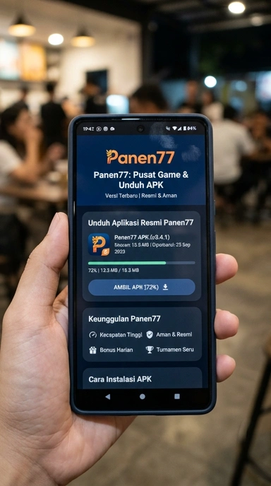 Tampilan halaman APK panen77